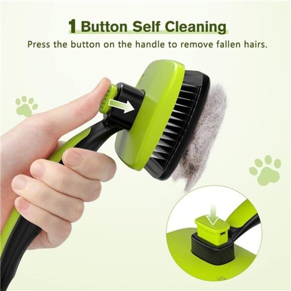 Self-Cleaning Slicker Brush for Dogs, Cats, Lightweight Dog Brush for Shedding - Picture 3 of 7